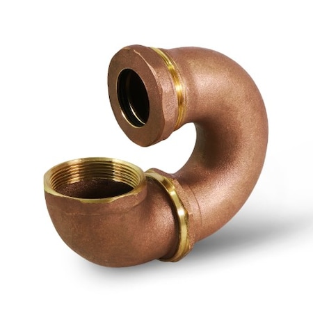 Everflow IPSx1-1/2" LA Pattern Trap for Tubular Drain Applications, Brass 2" 21316